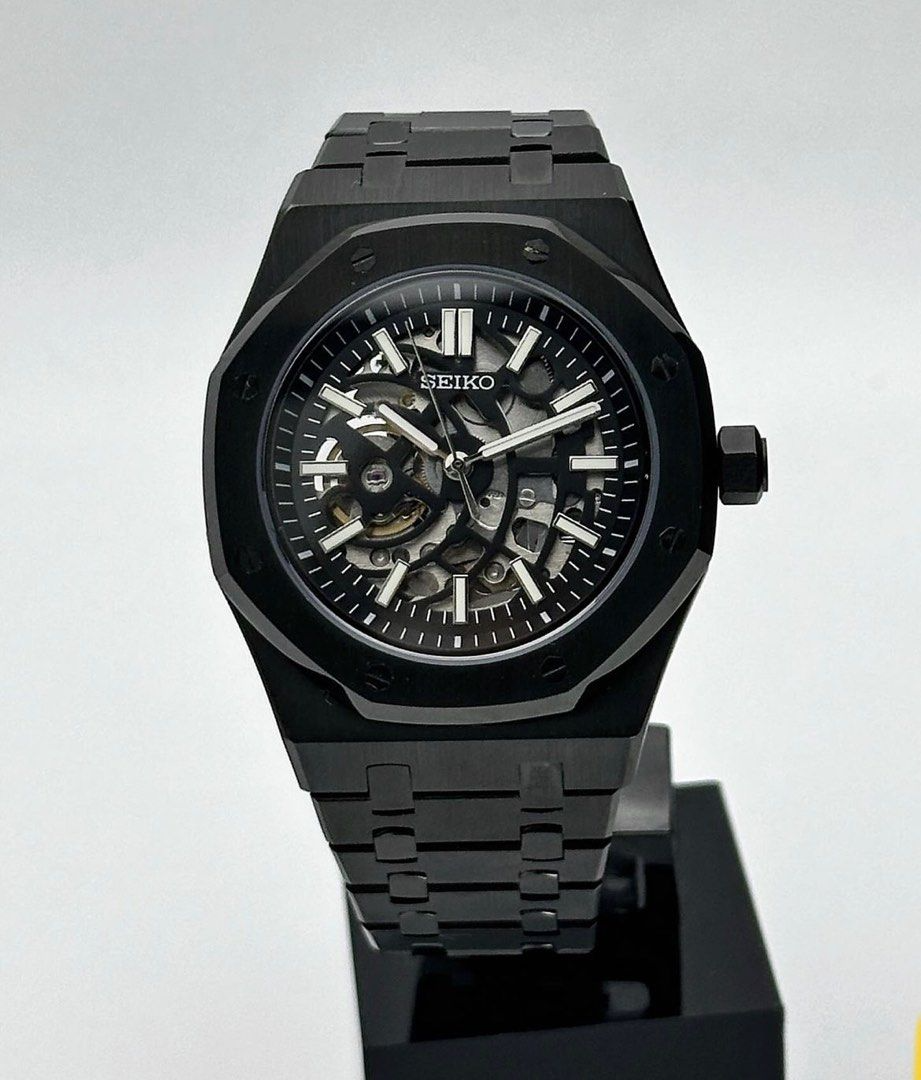 ROAK "Skeleton Black" - Reloj personalizado con movimiento automático NH35 y cristal de zafiro | XP Watch Co.