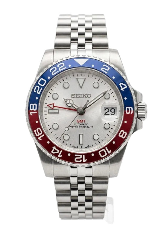 XP Mod XP Mod GMT Dual-Time Dual-Time "White Pepsi" con bisel bicolor, movimiento NH35 automático y cristal zafiro | XP Watch Co.