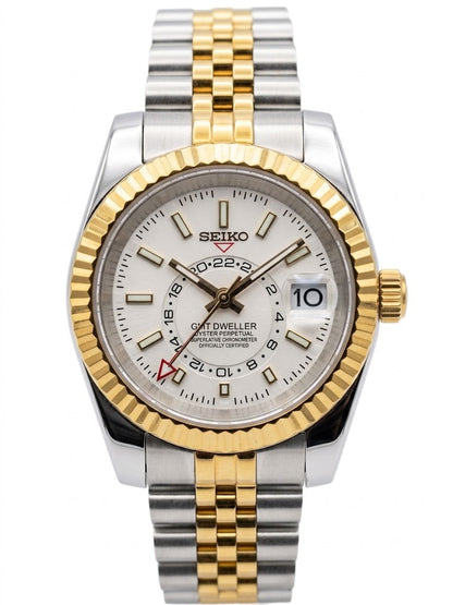 Sky-Dweller | Two Tone Gold "Blanco" VK63 cronógrafo acero 316L cristal zafiro | XP Watch Co.