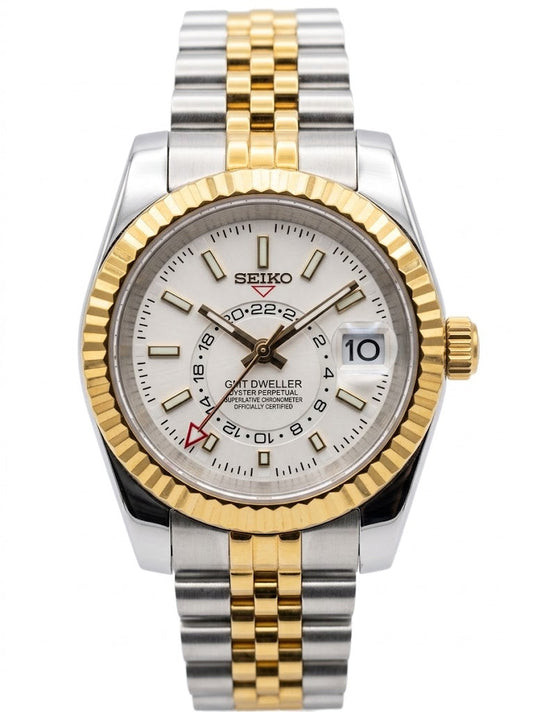Sky-Dweller | Two Tone Gold "Blanco" VK63 cronógrafo acero 316L cristal zafiro | XP Watch Co.