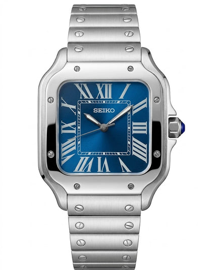 Santeiko Mod "Royal Blue Roman" - Reloj personalizado con cristal de zafiro y acero inoxidable 316L | XP Watch Co.