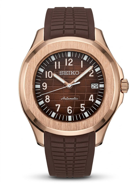 XP XP Mod Aqua-Tropic Mod "Rose Gold Brown" - movimiento NH35 automático, cristal zafiro, acero 316L | XP Watch Co.
