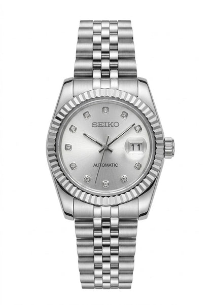 Ladyjust "Silver Diamond" - Reloj personalizado con cristal de zafiro y acero inoxidable 316L | XP Watch Co.