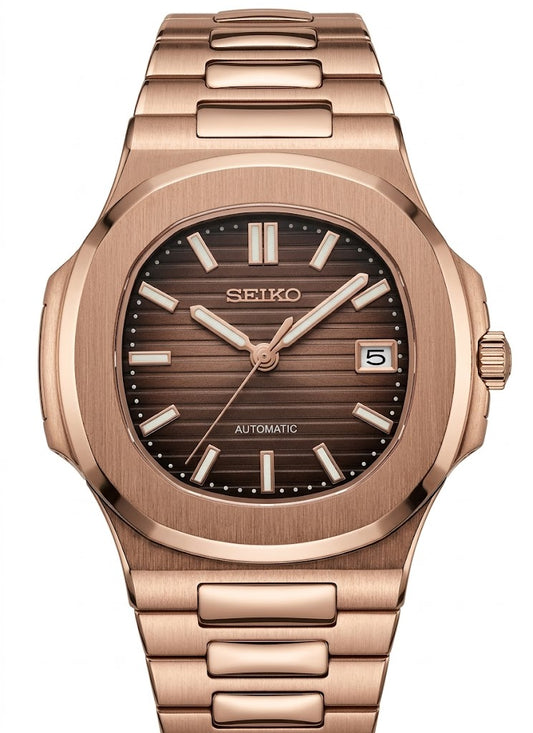 XP XP Mod Nautic Mod "Rose Gold Chocolate" con movimiento NH35, cristal zafiro y acero 316L | XP Watch Co.