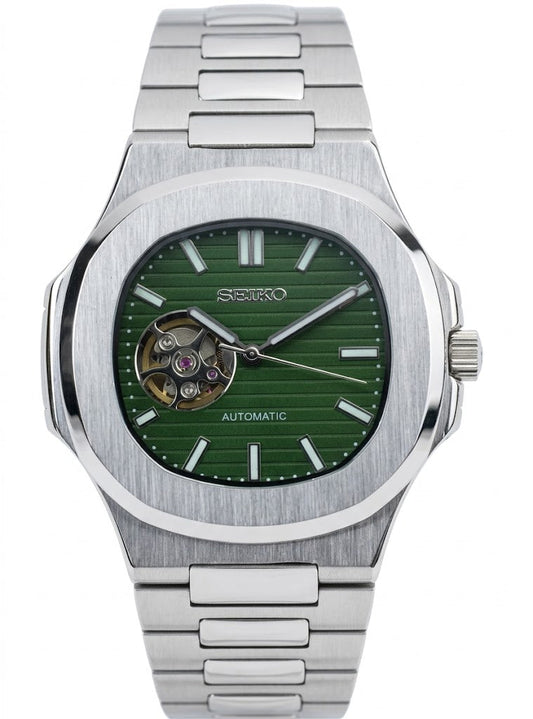Nautic "Open Heart" Green - Reloj personalizado con movimiento automático NH35 y cristal de zafiro | XP Watch Co.