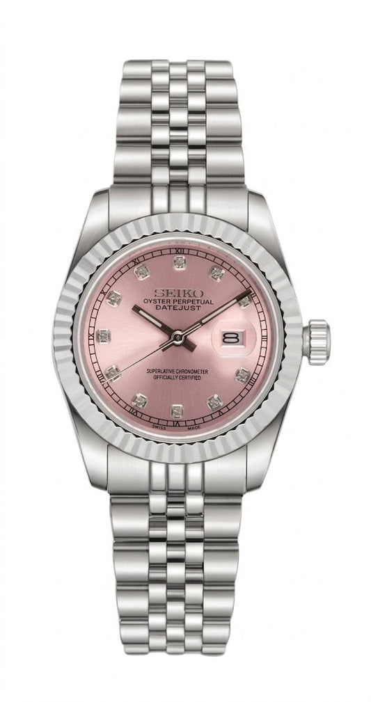 Ladyjust "Pink Diamond" - Reloj personalizado con cristal de zafiro y acero inoxidable 316L | XP Watch Co.