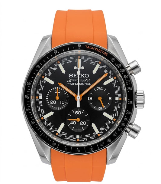 Reloj Automático XP Mod XP Mod Speedy Chrono "Orange" cronógrafo VK63 acero 316L cristal zafiro correa naranja | XP Watch Co.