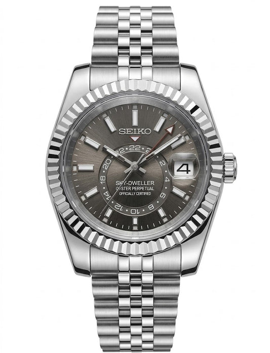 Sky-Dweller "Silver Dial" acero 316L cristal zafiro movimiento NH70 automático | XP Watch Co.