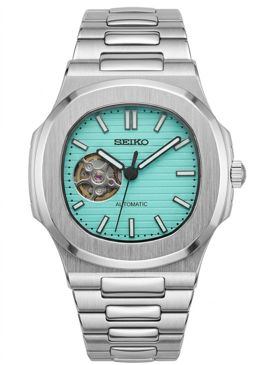 Reloj Automático XP Mod XP Mod Nautic "Open Heart" Tiffany Blue con movimiento NH35, acero 316L y cristal zafiro | XP Watch Co.