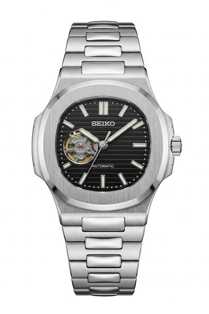 Nautic "Open Heart" Black - Reloj personalizado con movimiento automático NH35 y acero inoxidable 316L | XP Watch Co.