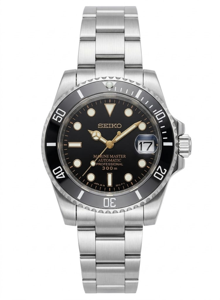 Sub-Diver "Vintage Black" con movimiento NH35, acero 316L y cristal zafiro | XP Watch Co.