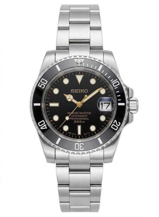 Sub-Diver "Vintage Black" con movimiento NH35, acero 316L y cristal zafiro | XP Watch Co.