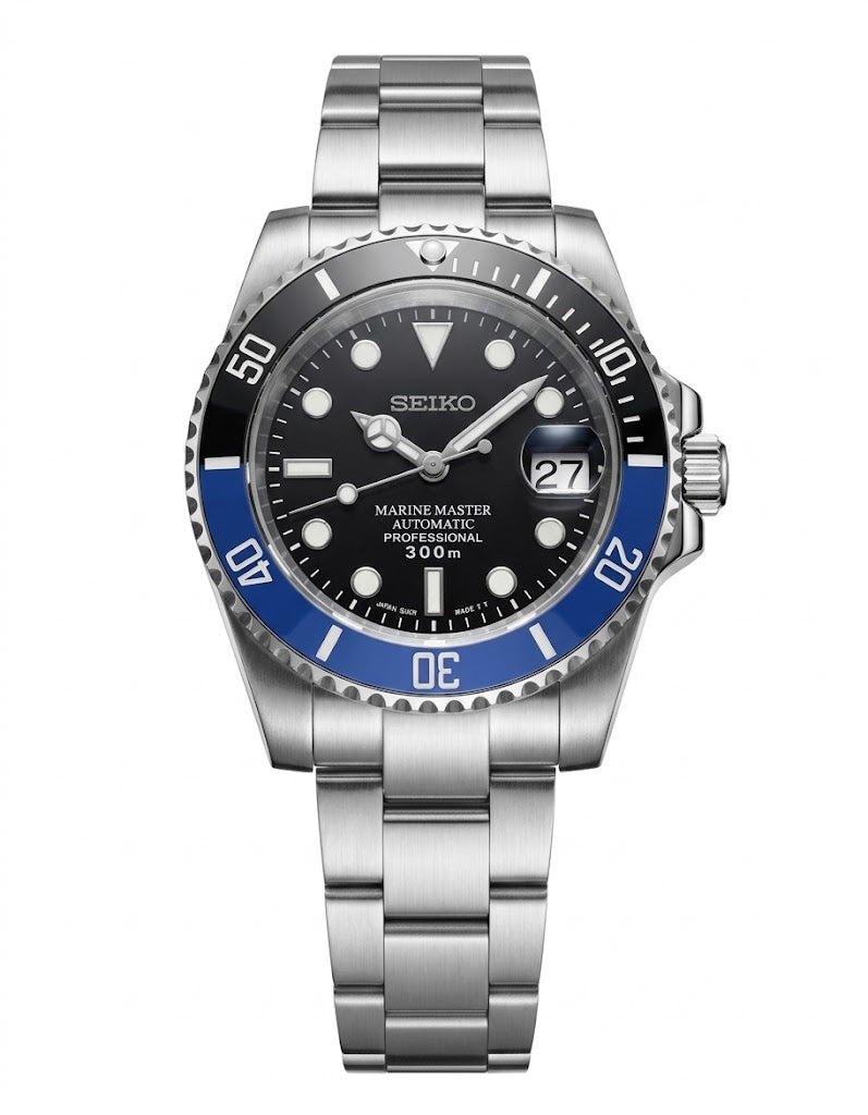 XP Mod Sub-Diver "Batman" con movimiento NH70, cristal zafiro y acero 316L| XP Watch Co.